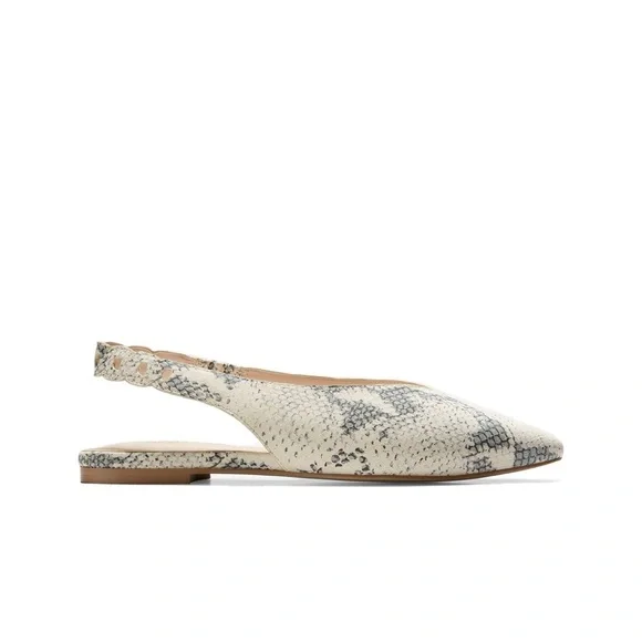 Cole Haan Women Ivory Beige Leather Merrit Skimmer Slingback Flats Sandals GUC - Picture 5 of 9